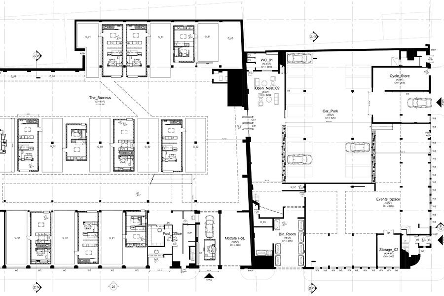 Plans for a communal building