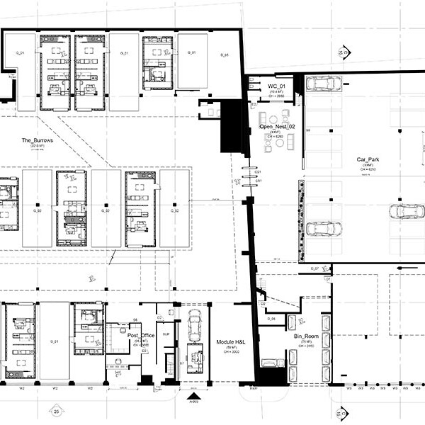 Plans for a communal building
