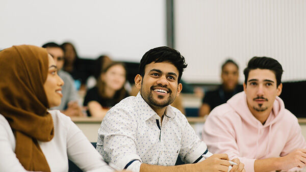 International students in a lecture theatre