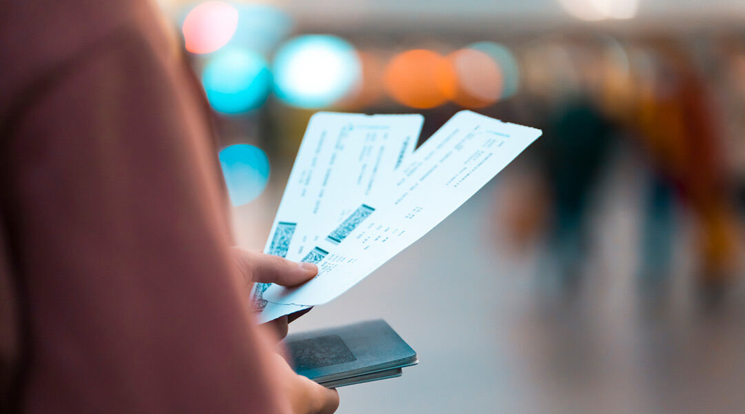 Flight boarding passes and passports