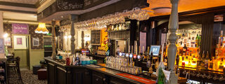 Shot of the bar in the Jekyll and Hyde pub