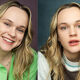 Two images of Kate Humbles side by side playing different roles