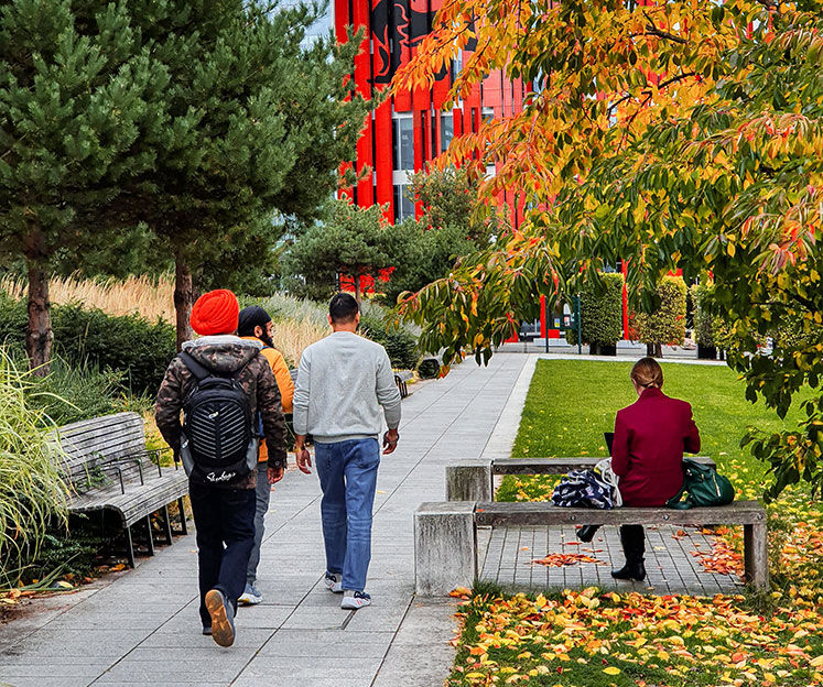 Students walking on campus