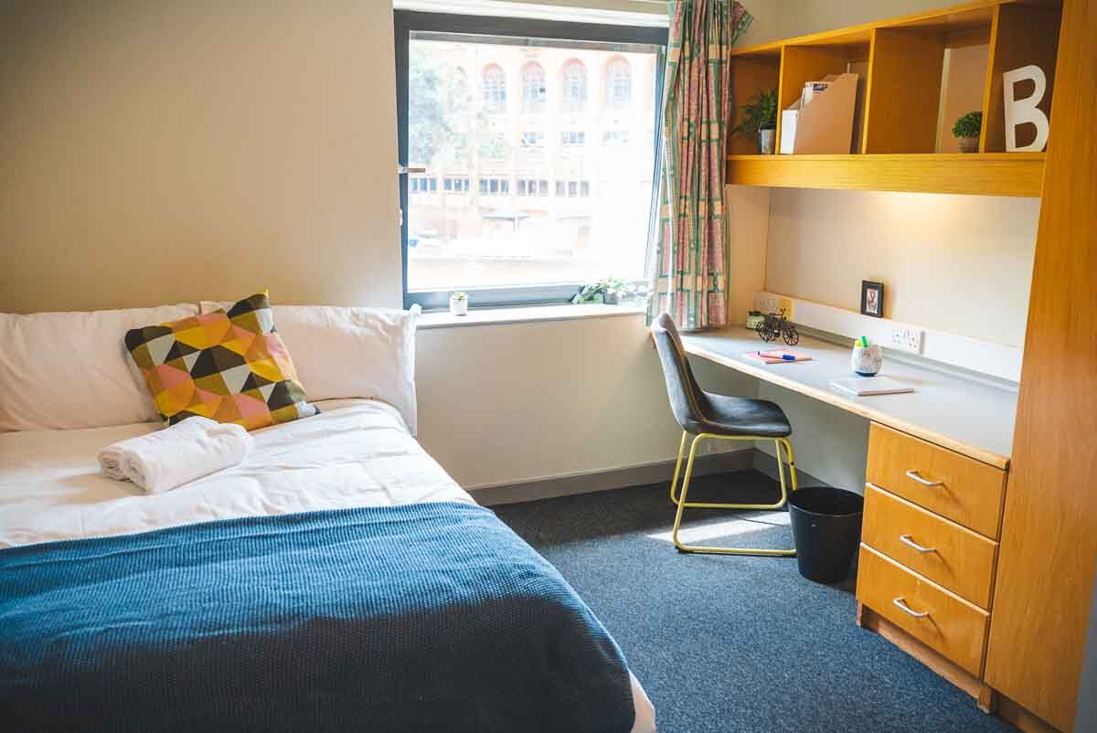 Lakeside student accommodation bedroom