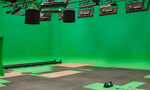 A green screen studio in use