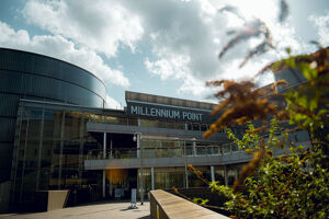 The back entrance to the millennium point building