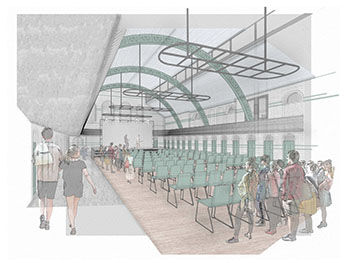 A mock up design of a space at Moseley Road Baths