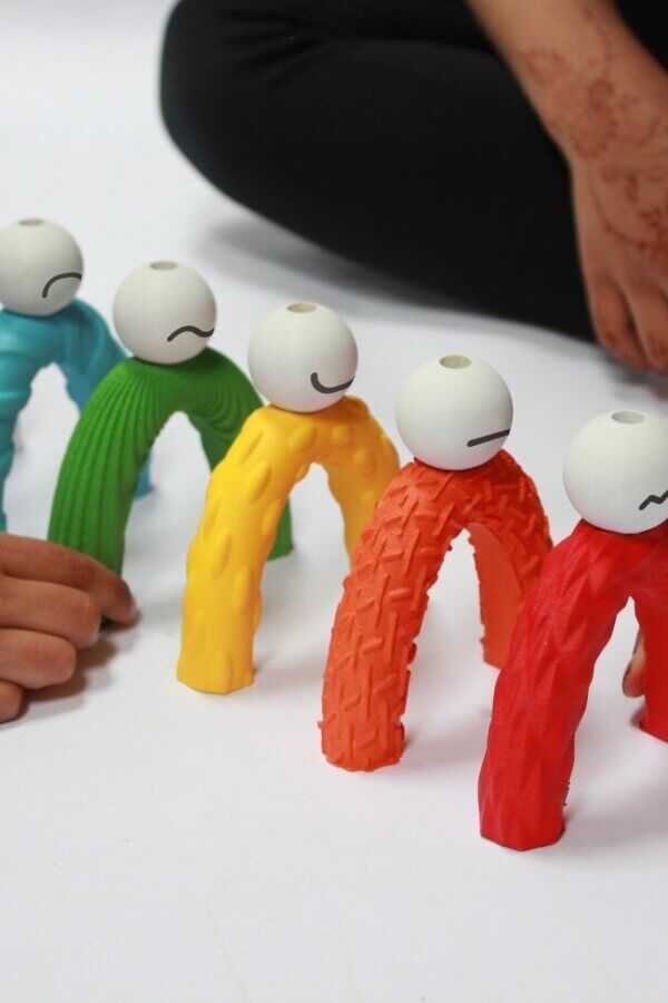 A set of plastic arches with different textures