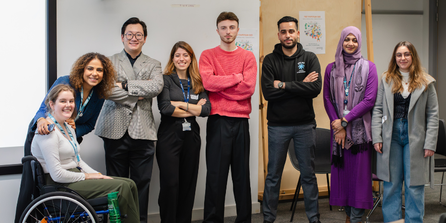 Photo (L-R) Emma Brown, Virina Gabriel, Rucheng Yang, Buket Fildisi, Todd Capes, Awais Javed, Shameela Yoosuf Ali, Maria Loureiro Oliveira. L to R – Emma Brown, Virina Gabriel, Rucheng Yang, Buket Fildisi, Todd Capes, Awais Javed, Shameela Yoosuf Ali, Maria Loureiro Oliveira.