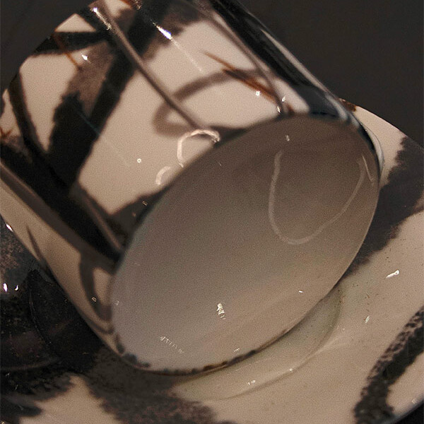 Patterned teacup and saucer from MA Textile and Surface Design