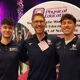 Graduates Matt Ellis (left) and Joshua Hothersall (right), with Senior Lecturer in Physical Education, Grant Huddleston (middle)