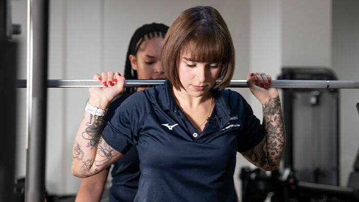 Woman lifting weights