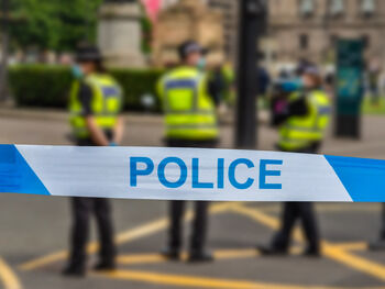 Crime scene with police tape