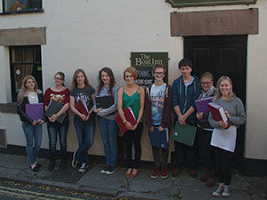 Pupils outside the Boat Inn