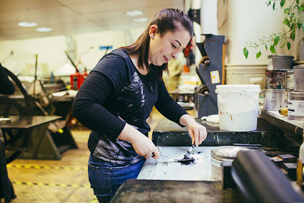 Technician working in Art rooms