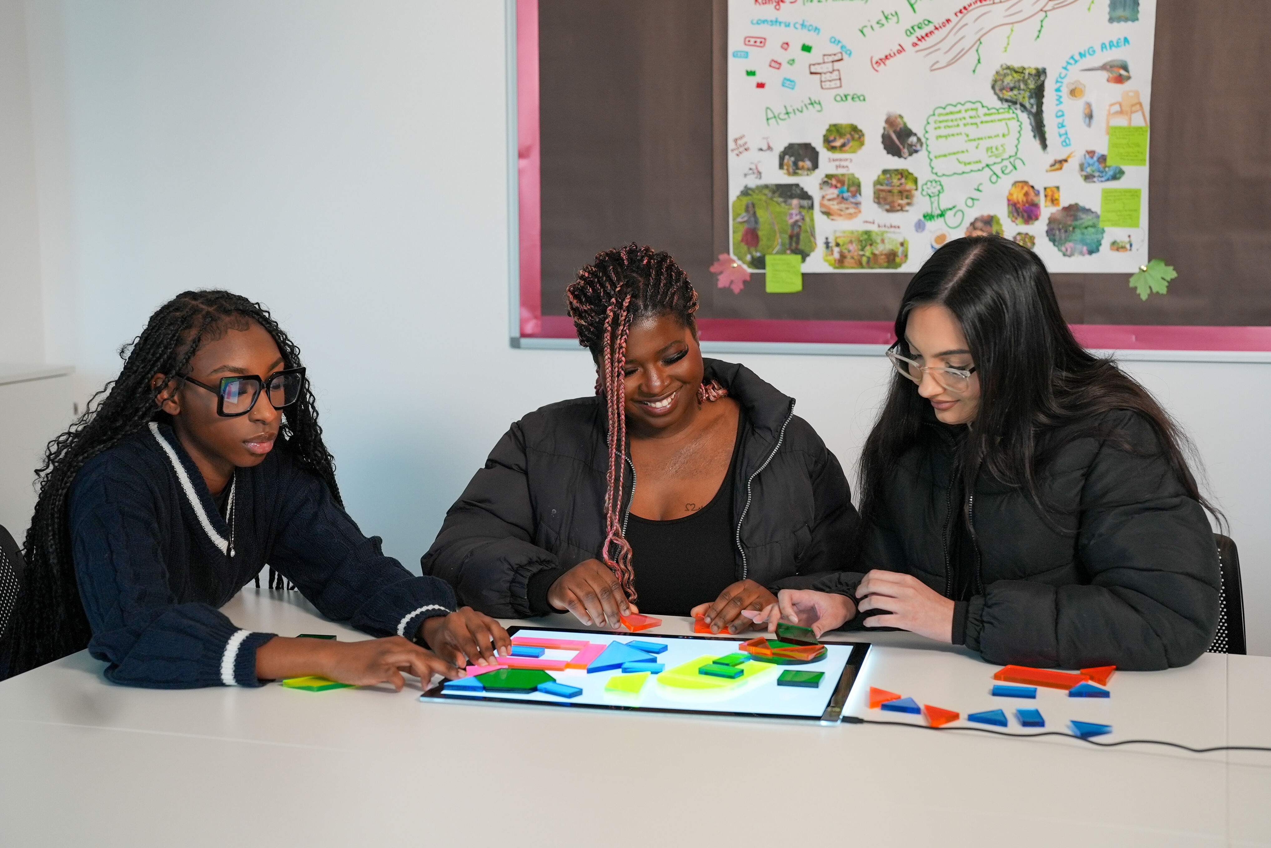 Three education students reading