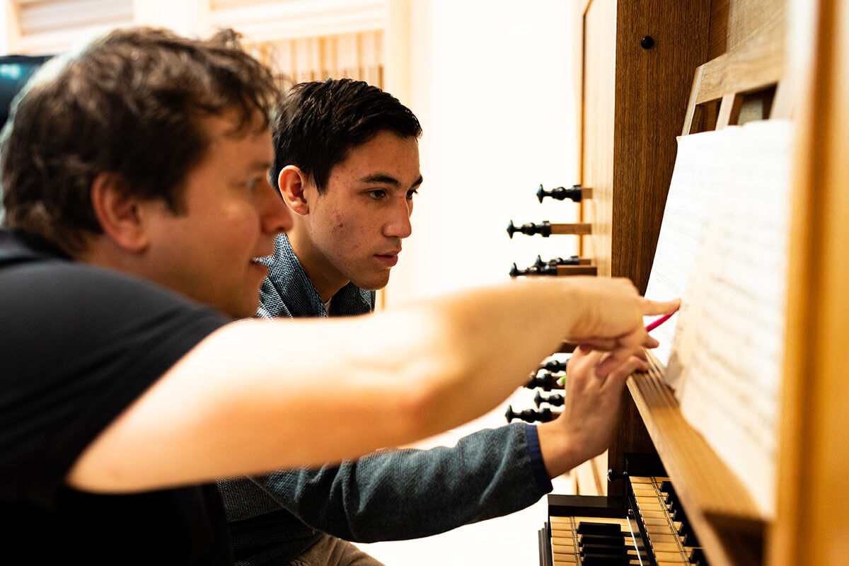 Organ student with tutor