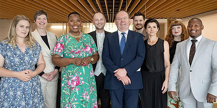 Left to right: Lindsay Wright, Helen Beecroft, Deborah Tracey, Tom Hammond-Davies, Stephen Maddock, Ryan Latimer, Emily Levy, Rosie Tunley, Anton Clarke-Butler.