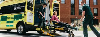 Ambulance with paramedic trainees
