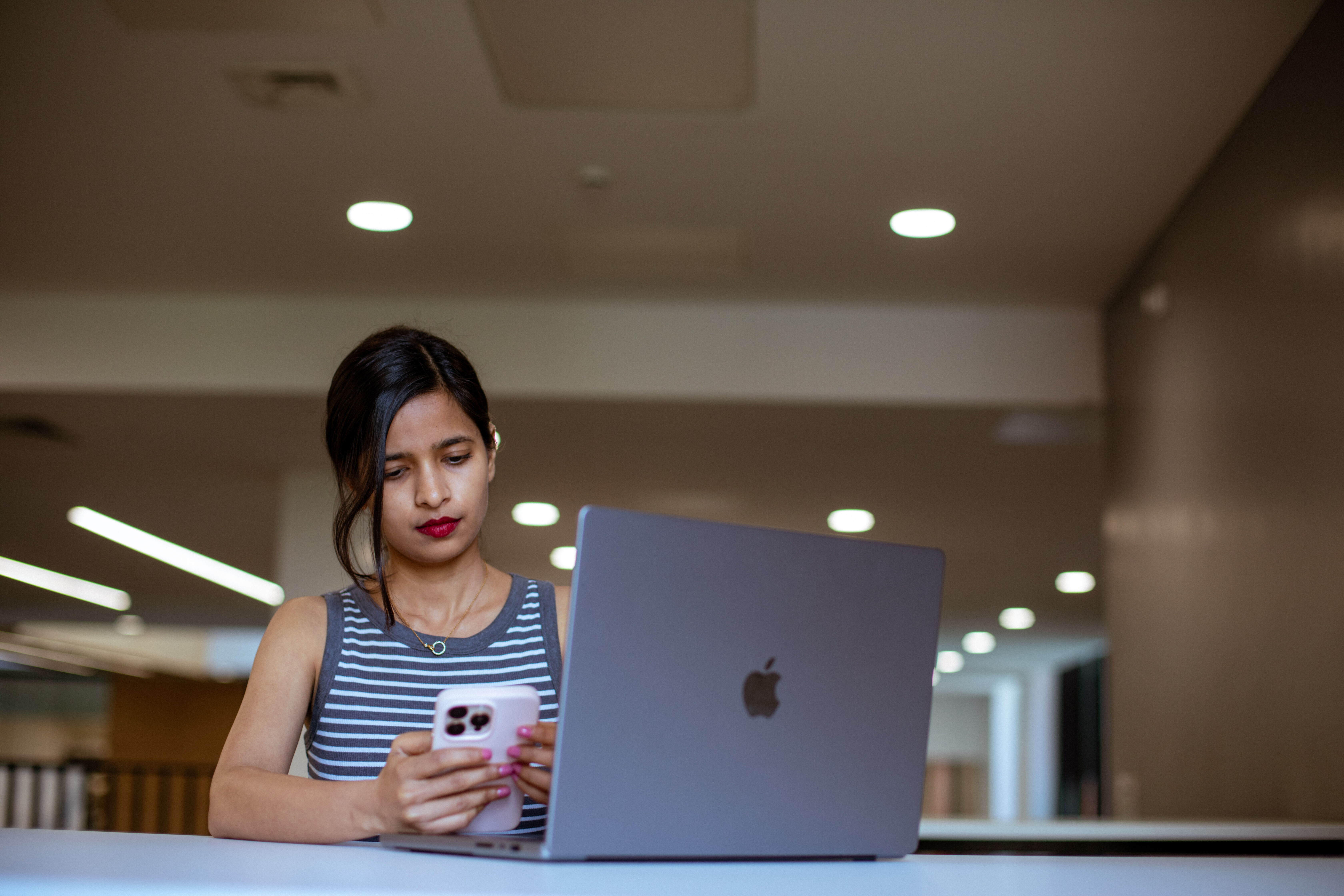 Commuter Student on laptop