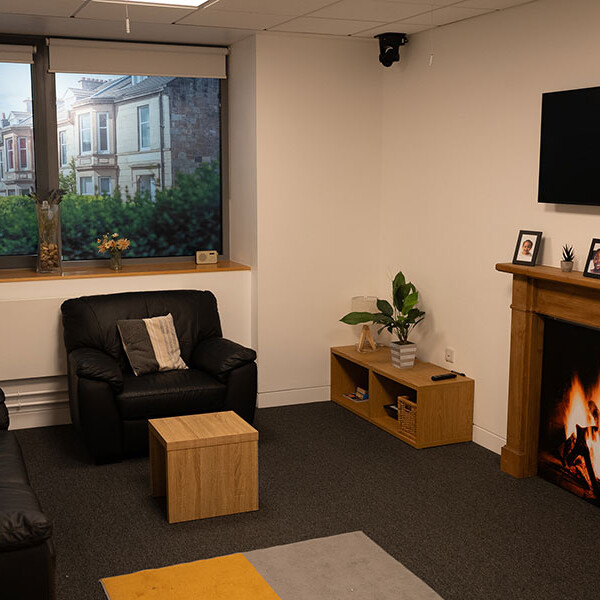 Rehabilitation living room in Seacole building