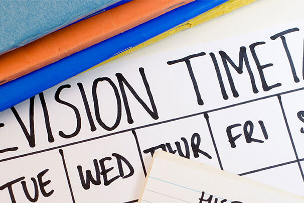 Revision timetable and books