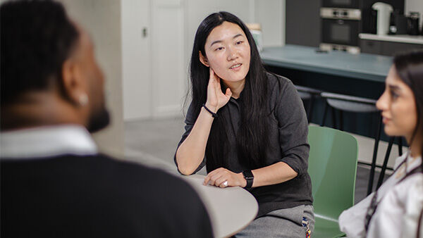 PGR Students chatting inside