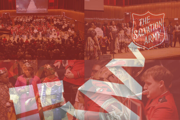 Montage of images of Salvation Army Christmas concert