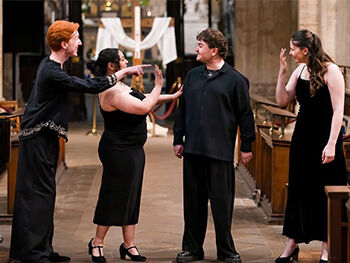 Pictured (l/r): Master’s students Ollie Barker, India Harding, Joe Yates and Ella Blair.