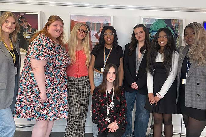Students attending PR event for Shark Beauty