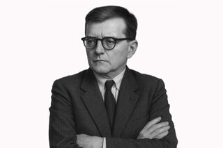 AI augmented photo of Russian composer Dmitry Shostakovich