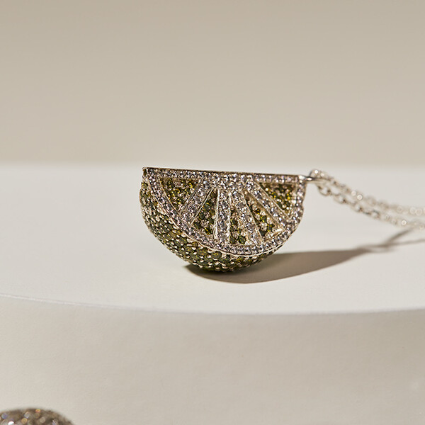 Jewellery and Silversmithing HND student work of jewelled grapefruit necklace