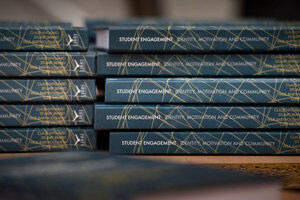 Copies of 'Student Engagement – Identity, Motivation and Community' student engagement book launch