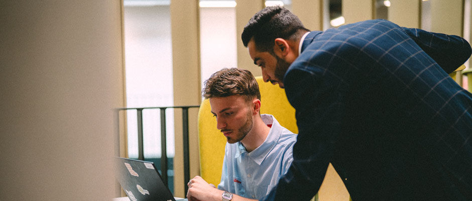A student receiving careers support