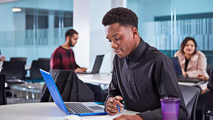 Student with laptop