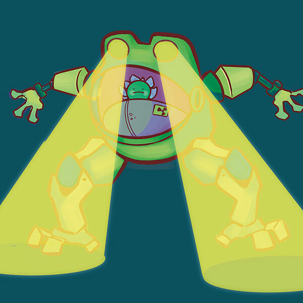Student work - illustration of frog robot
