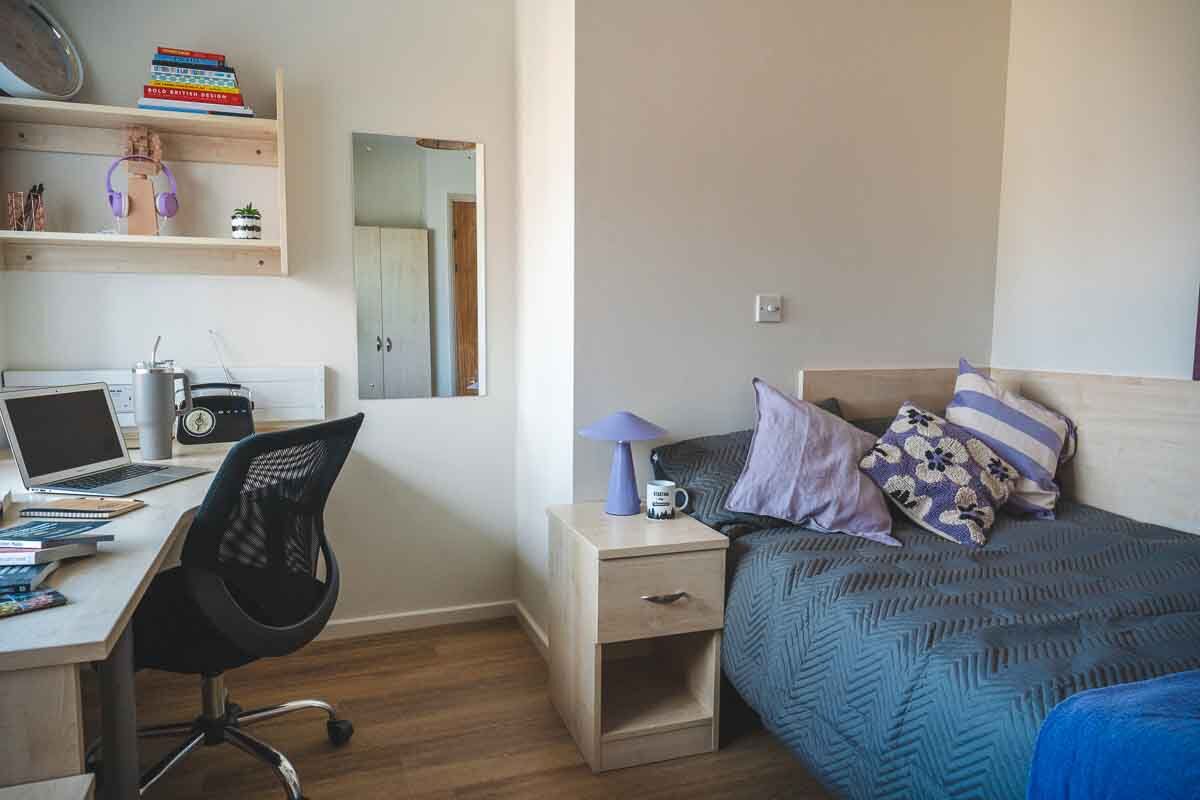 The Heights student accommodation bedroom