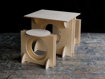 Photo of table and chairs designed by Toby Hawkins