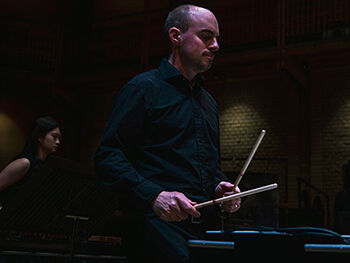 Toby Kearney playing a percussion instrument