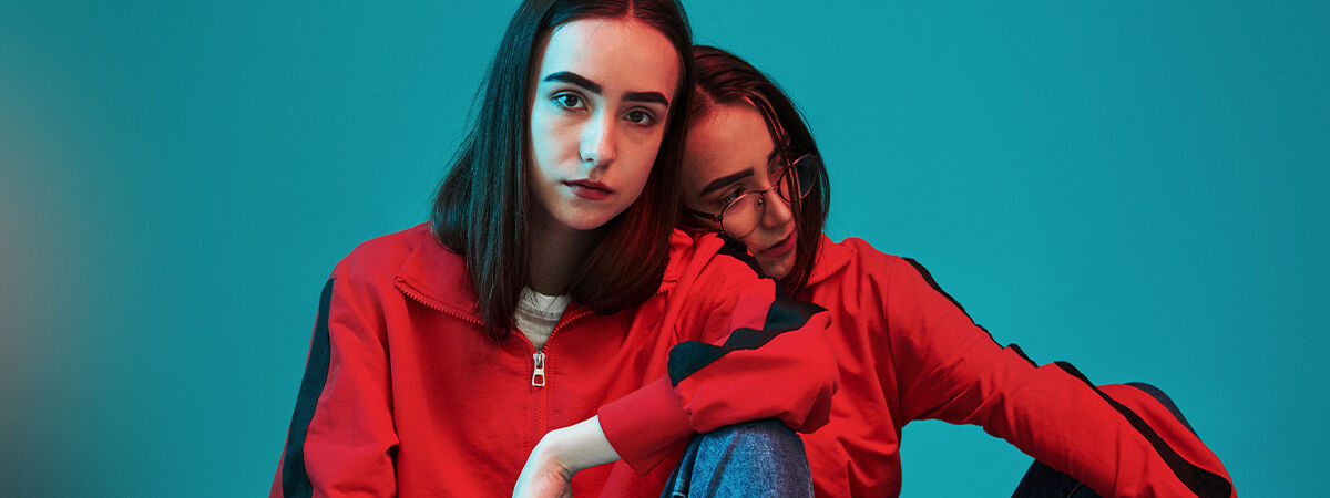 Picture of teenage female twins