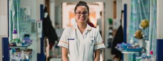 Student in uniform on placement