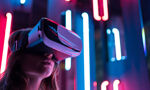 Young woman with VR headset