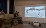 MA Design: Active Practice - Yuan Wang. Projection of black and white photo of footballers