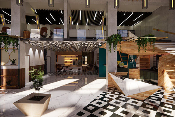 Open plan modern building